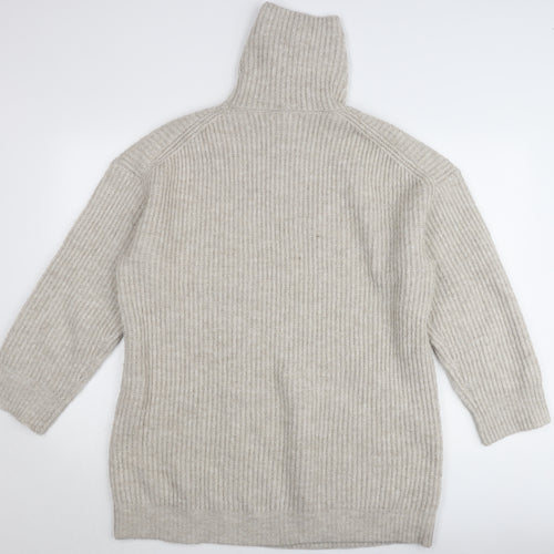 MNG Women’s Beige Roll Neck Long Sleeve Pullover Jumper L