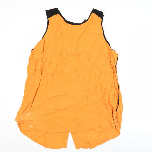 Next Womens Orange Sleeveless Blouse Size 22 Viscose Casual