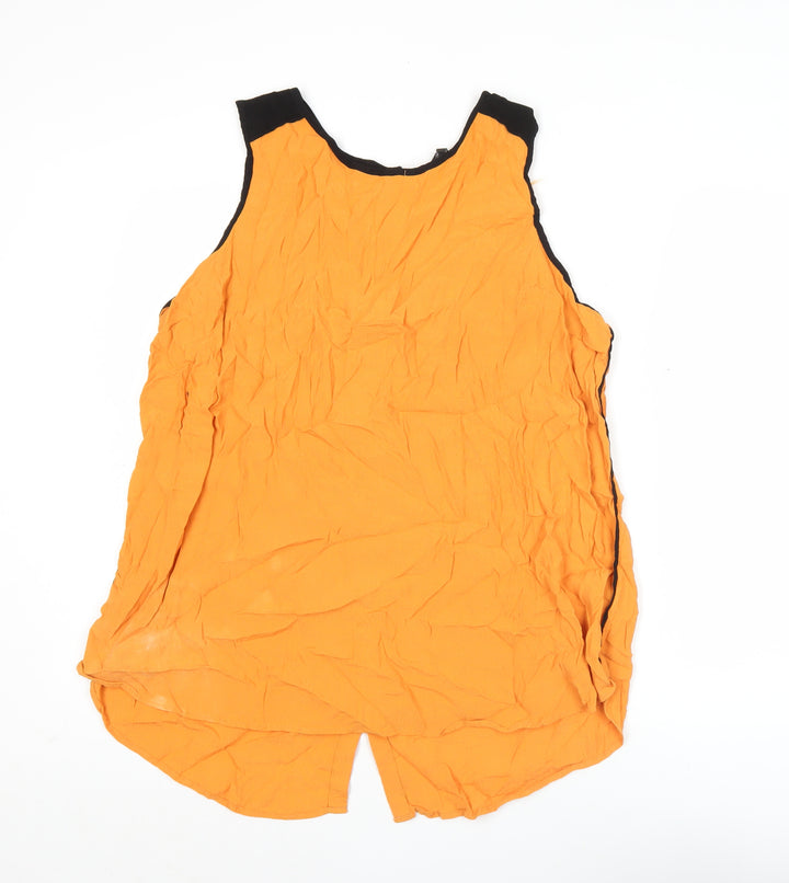 Next Womens Orange Sleeveless Blouse Size 22 Viscose Casual