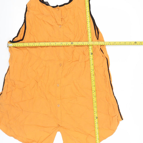 Next Womens Orange Sleeveless Blouse Size 22 Viscose Casual