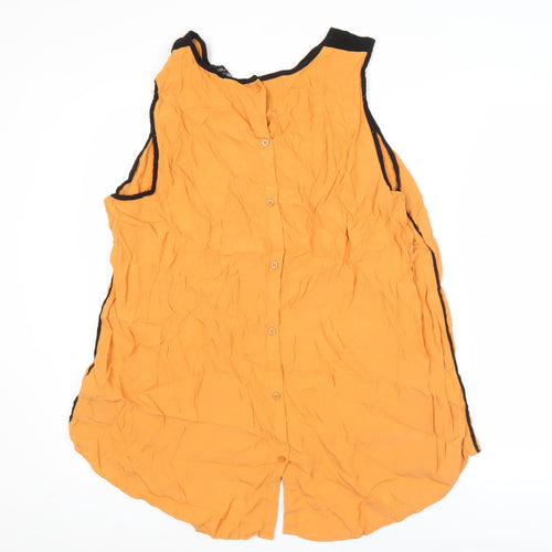 Next Womens Orange Sleeveless Blouse Size 22 Viscose Casual