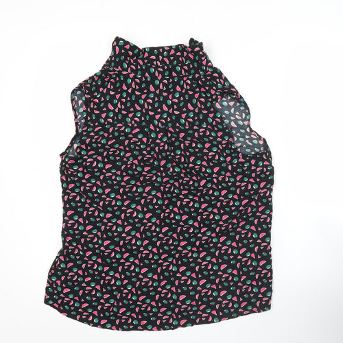 Next Women’s Black Fruit Print Sleeveless Viscose Blouse Size 14