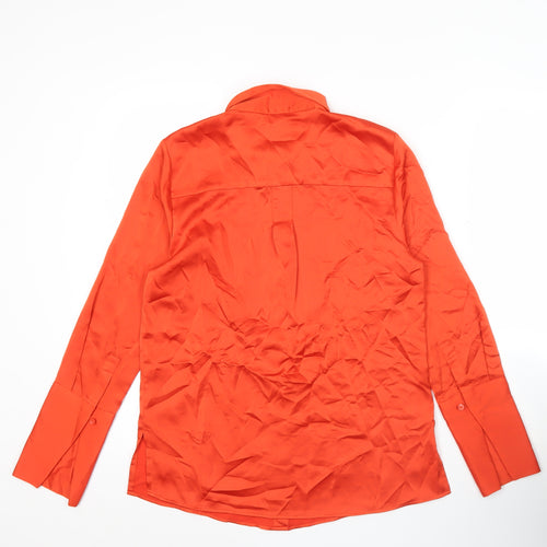 Marks and Spencer Womens Orange Size 6 Button-Up Long Sleeve Shirt