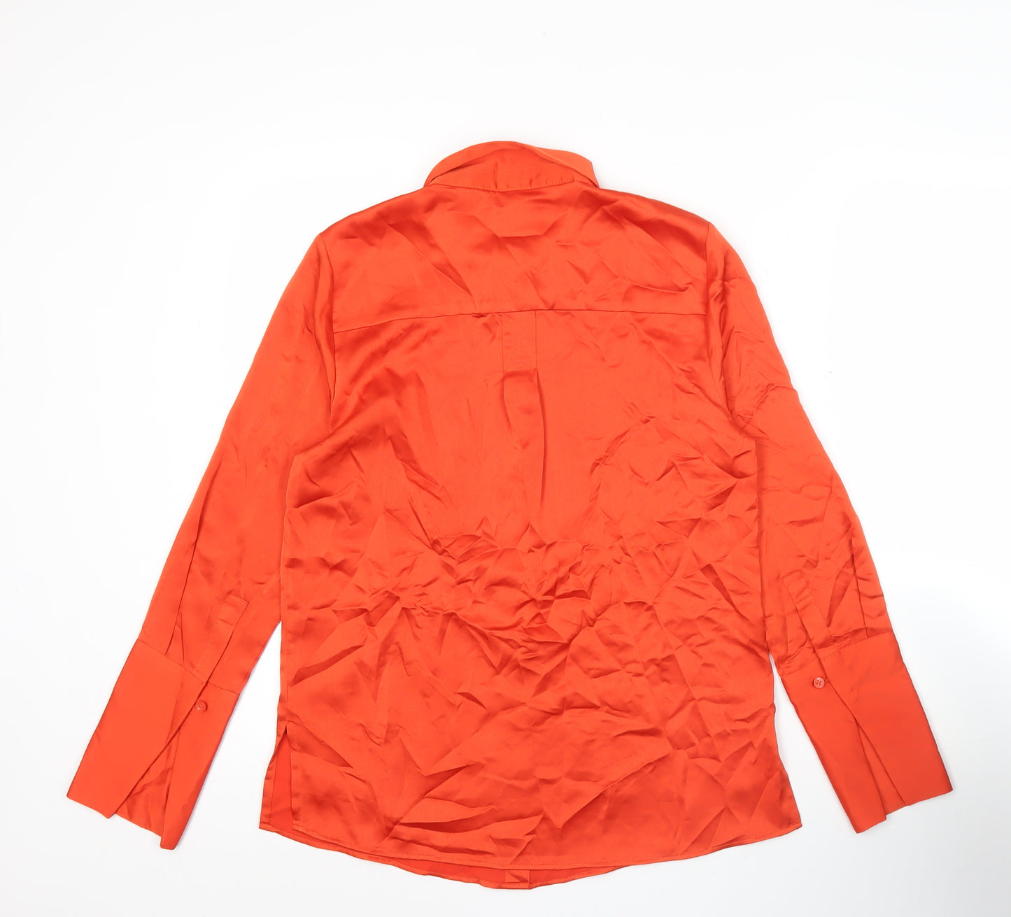 Marks and Spencer Womens Orange Size 6 Button-Up Long Sleeve Shirt