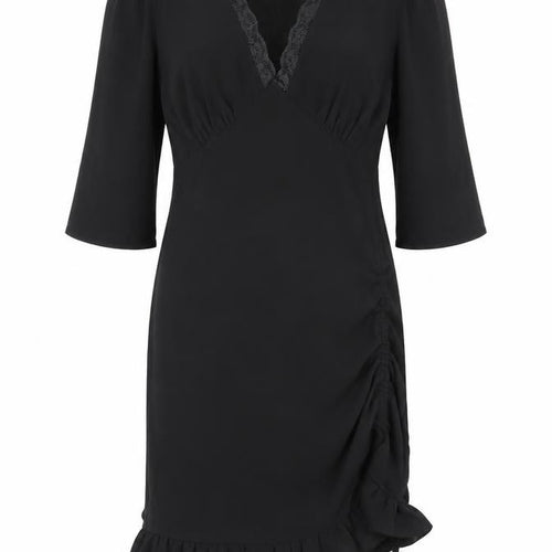 Wednesday's Girl Women's Black Bodycon Knee Length Dress Size S Lace Detail