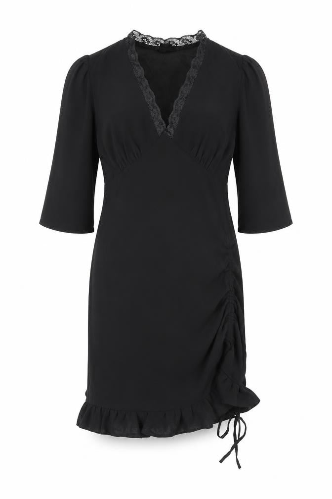 Wednesday's Girl Women's Black Bodycon Knee Length Dress Size S Lace Detail