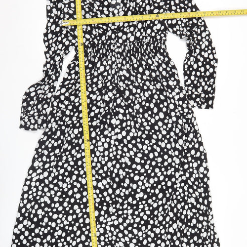Zara Women’s Black Polka Dot Midi A-Line Dress Size S