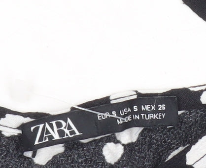 Zara Women’s Black Polka Dot Midi A-Line Dress Size S