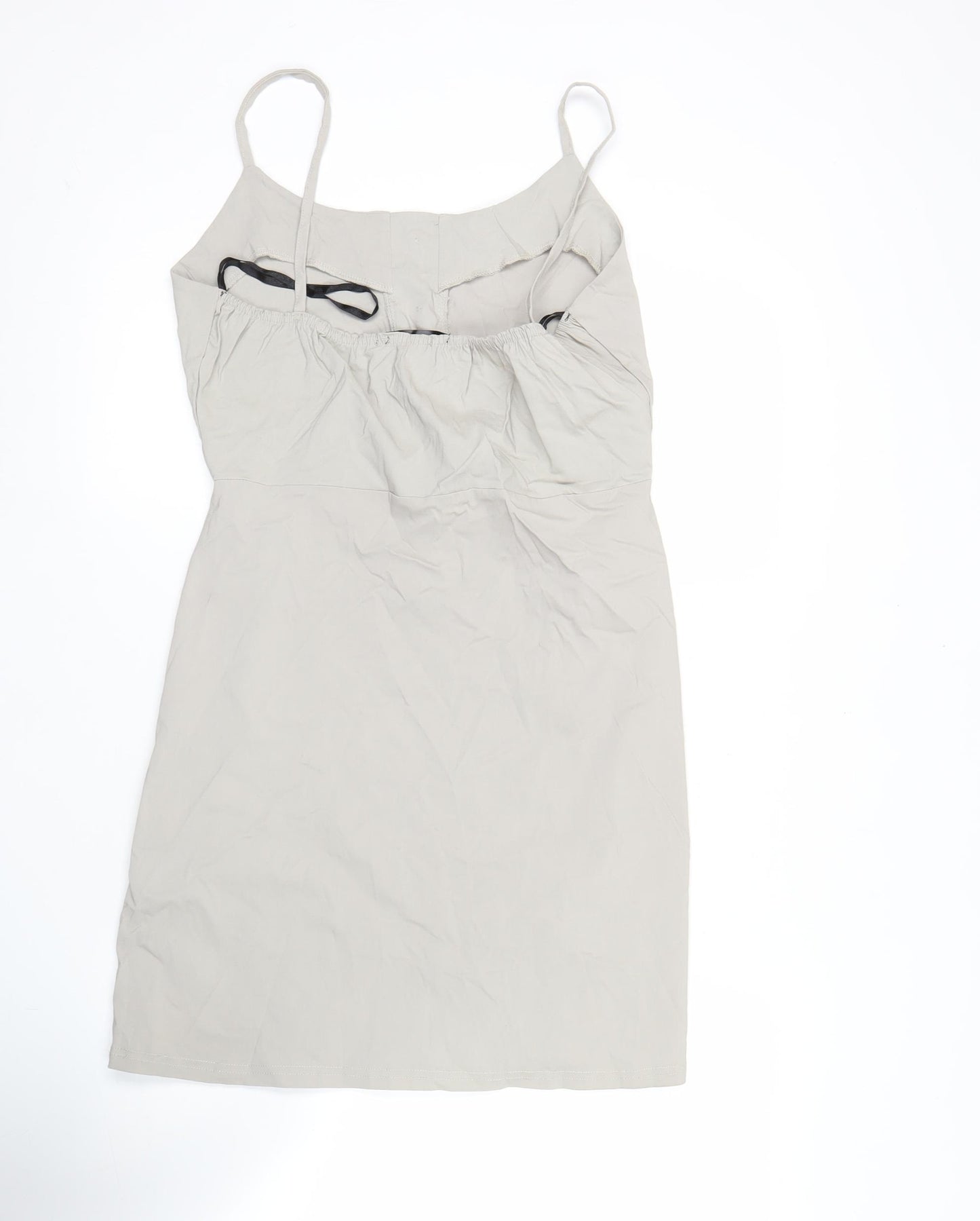Missguided Women’s Beige Size 12 Pinafore Button Dress