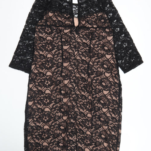 Dorothy Perkins Women's Black Lace Bodycon Dress Size 18