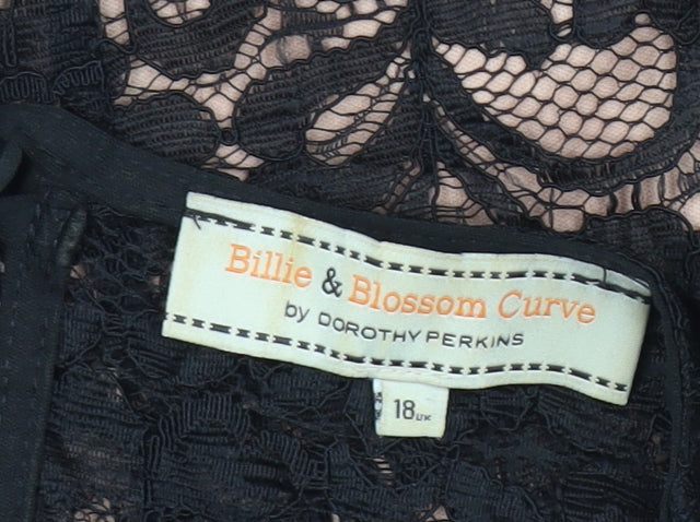 Dorothy Perkins Women's Black Lace Bodycon Dress Size 18
