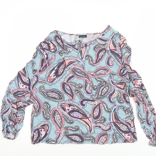 Barbara Lebek Womens Multicoloured Paisley Blouse Size 12 Tunic Style
