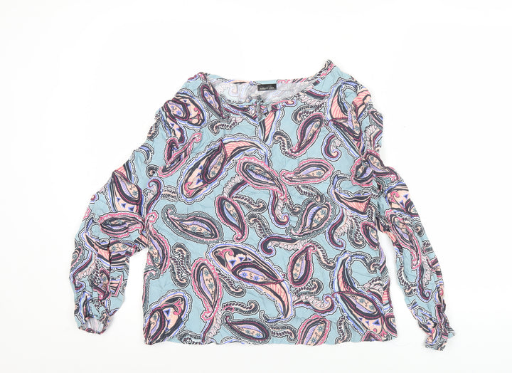 Barbara Lebek Womens Multicoloured Paisley Blouse Size 12 Tunic Style