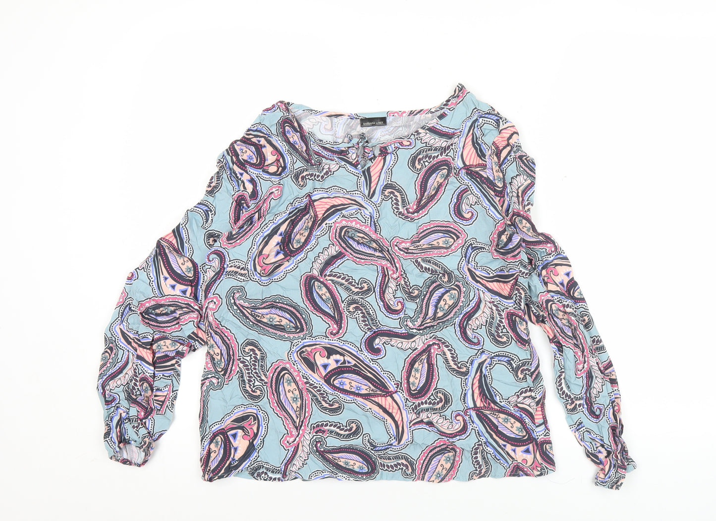 Barbara Lebek Womens Multicoloured Paisley Blouse Size 12 Tunic Style