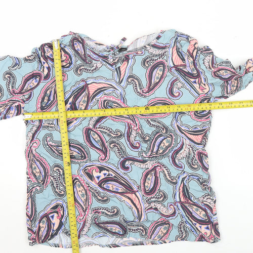 Barbara Lebek Womens Multicoloured Paisley Blouse Size 12 Tunic Style