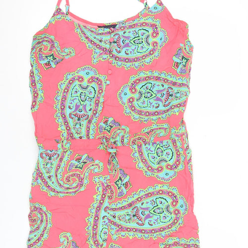 Marks and Spencer Women’s Pink Paisley Viscose Playsuit Size 14