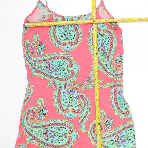 Marks and Spencer Women’s Pink Paisley Viscose Playsuit Size 14