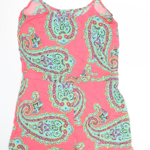 Marks and Spencer Women’s Pink Paisley Viscose Playsuit Size 14