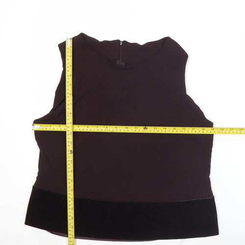 Marks and Spencer Women’s Brown Sleeveless Blouse UK 20 Round Neck
