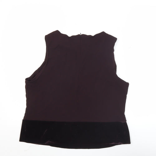 Marks and Spencer Women’s Brown Sleeveless Blouse UK 20 Round Neck