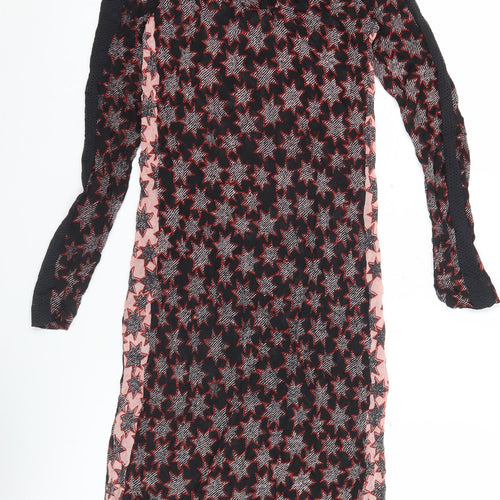 Sandwich Women’s Black XS Star Print Sheath Long Sleeve Dress