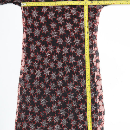 Sandwich Women’s Black XS Star Print Sheath Long Sleeve Dress