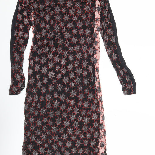 Sandwich Women’s Black XS Star Print Sheath Long Sleeve Dress