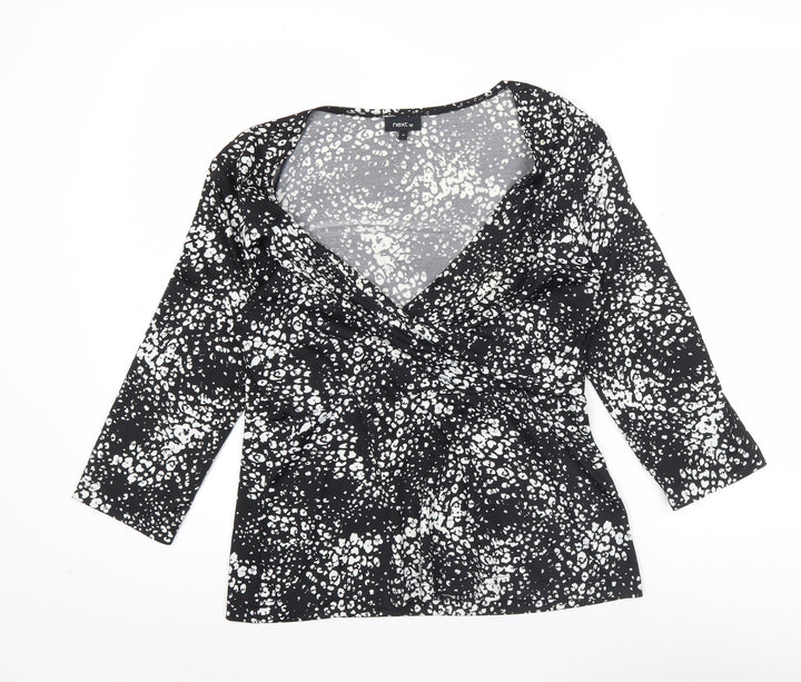 Next Women’s Black Animal Print Wrap Blouse Size 12