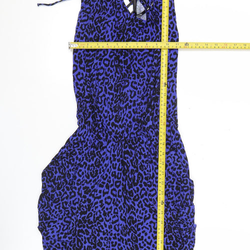 Warehouse Women’s Blue Leopard Print Bodycon Mini Dress UK 8