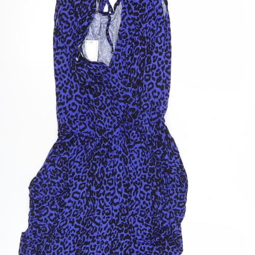 Warehouse Women’s Blue Leopard Print Bodycon Mini Dress UK 8