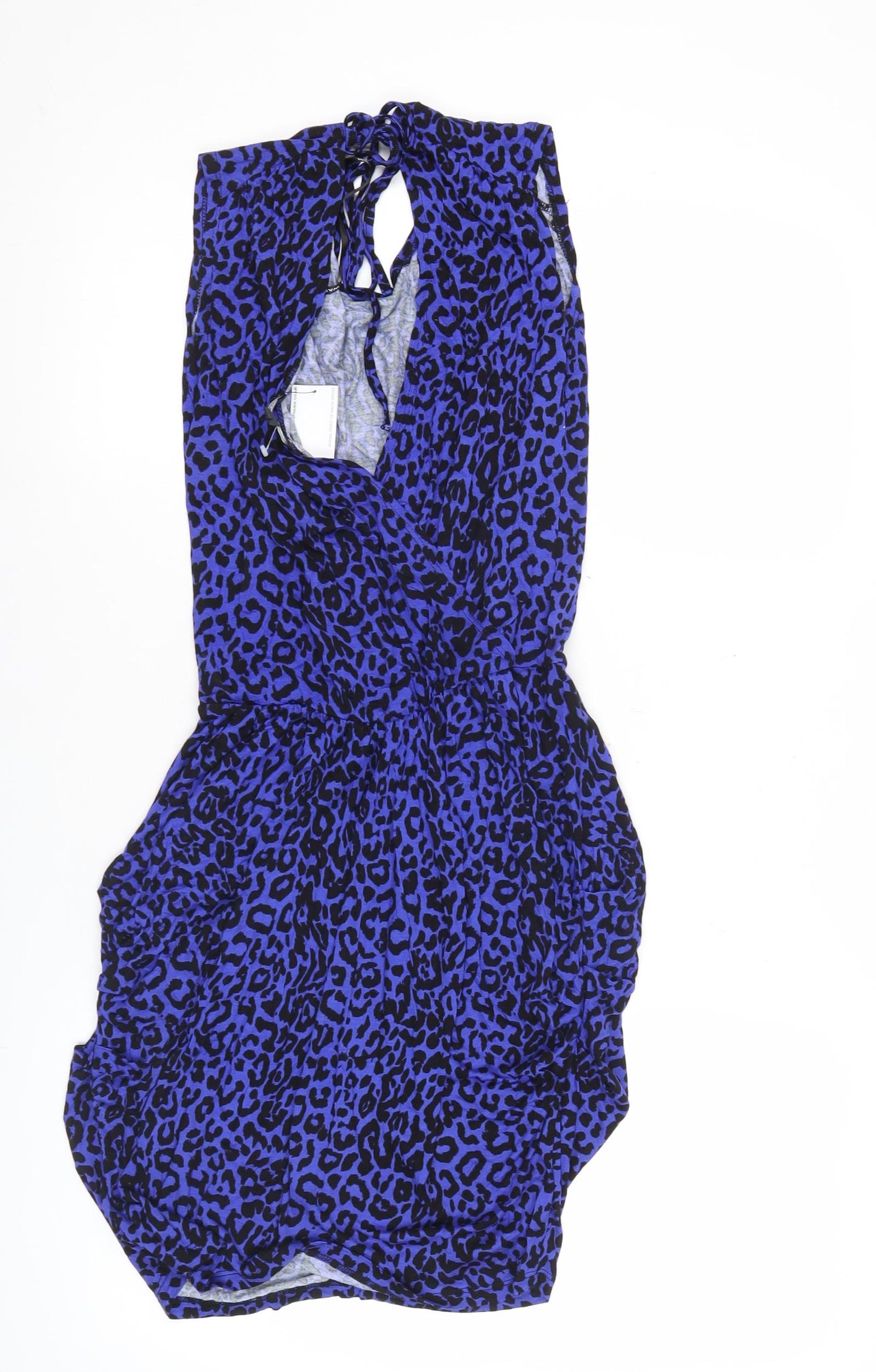 Warehouse Women’s Blue Leopard Print Bodycon Mini Dress UK 8