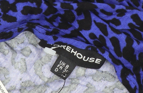 Warehouse Women’s Blue Leopard Print Bodycon Mini Dress UK 8
