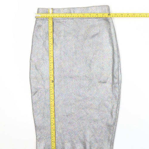 Glamorous Women’s Silver XS High Rise Pencil Skirt