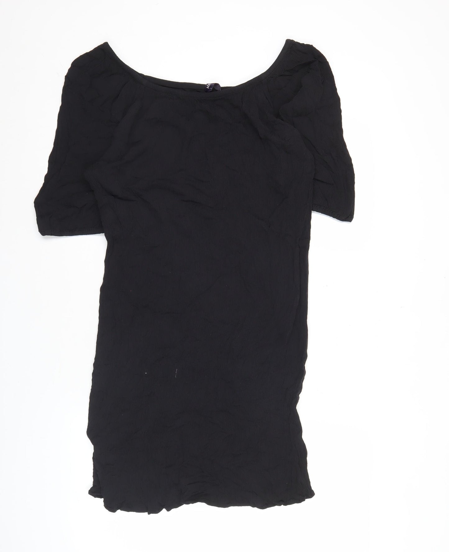 Marks and Spencer Women’s Black L Shift Dress Viscose Short Sleeve