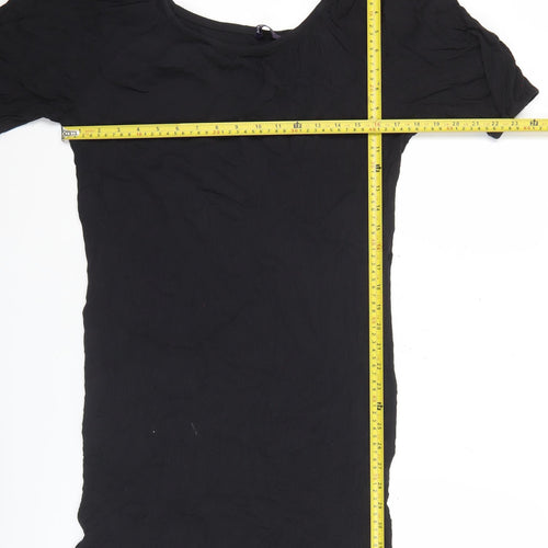 Marks and Spencer Women’s Black L Shift Dress Viscose Short Sleeve