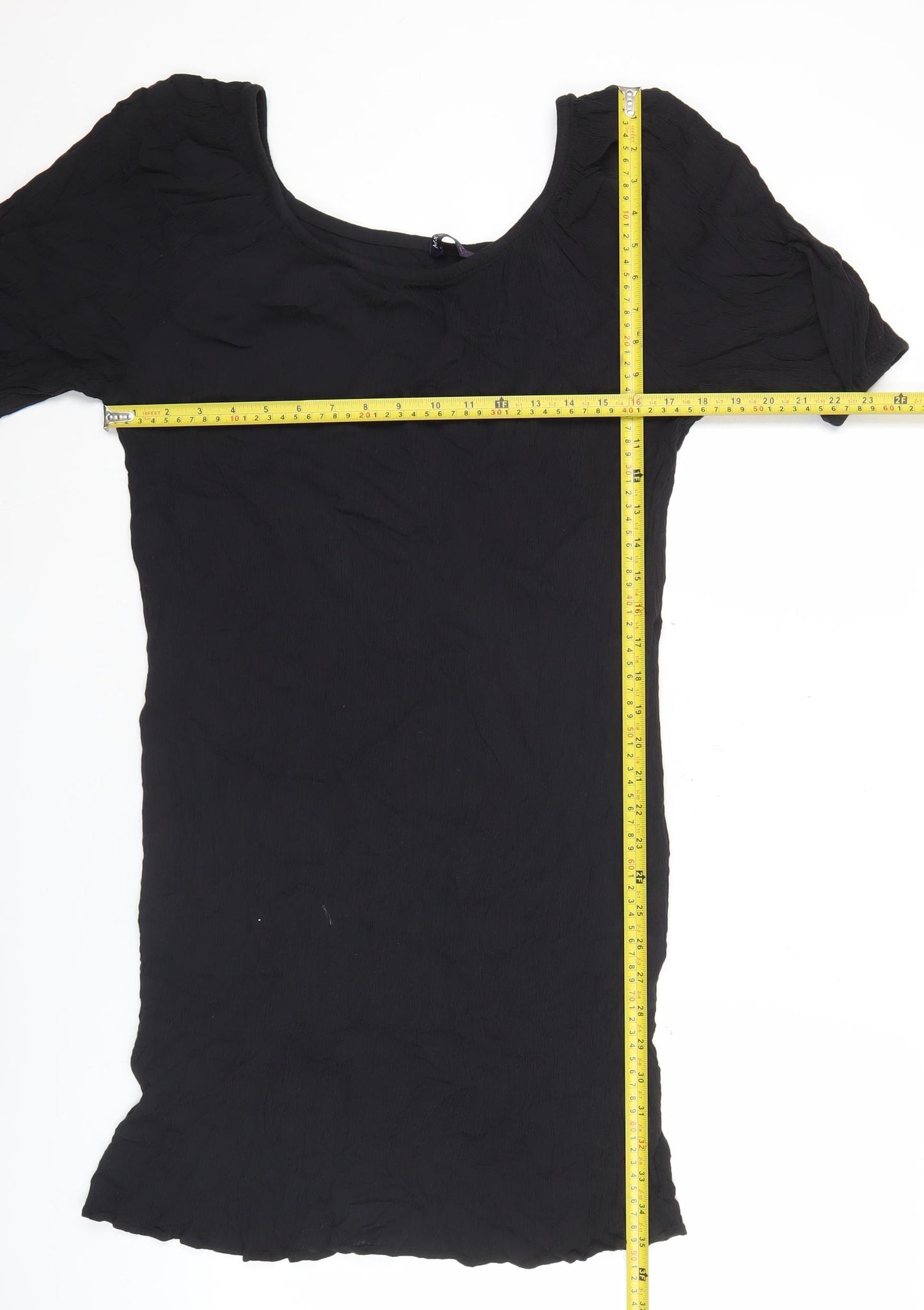 Marks and Spencer Women’s Black L Shift Dress Viscose Short Sleeve