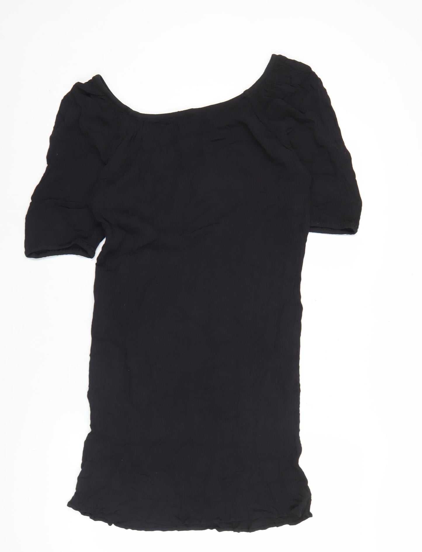 Marks and Spencer Women’s Black L Shift Dress Viscose Short Sleeve
