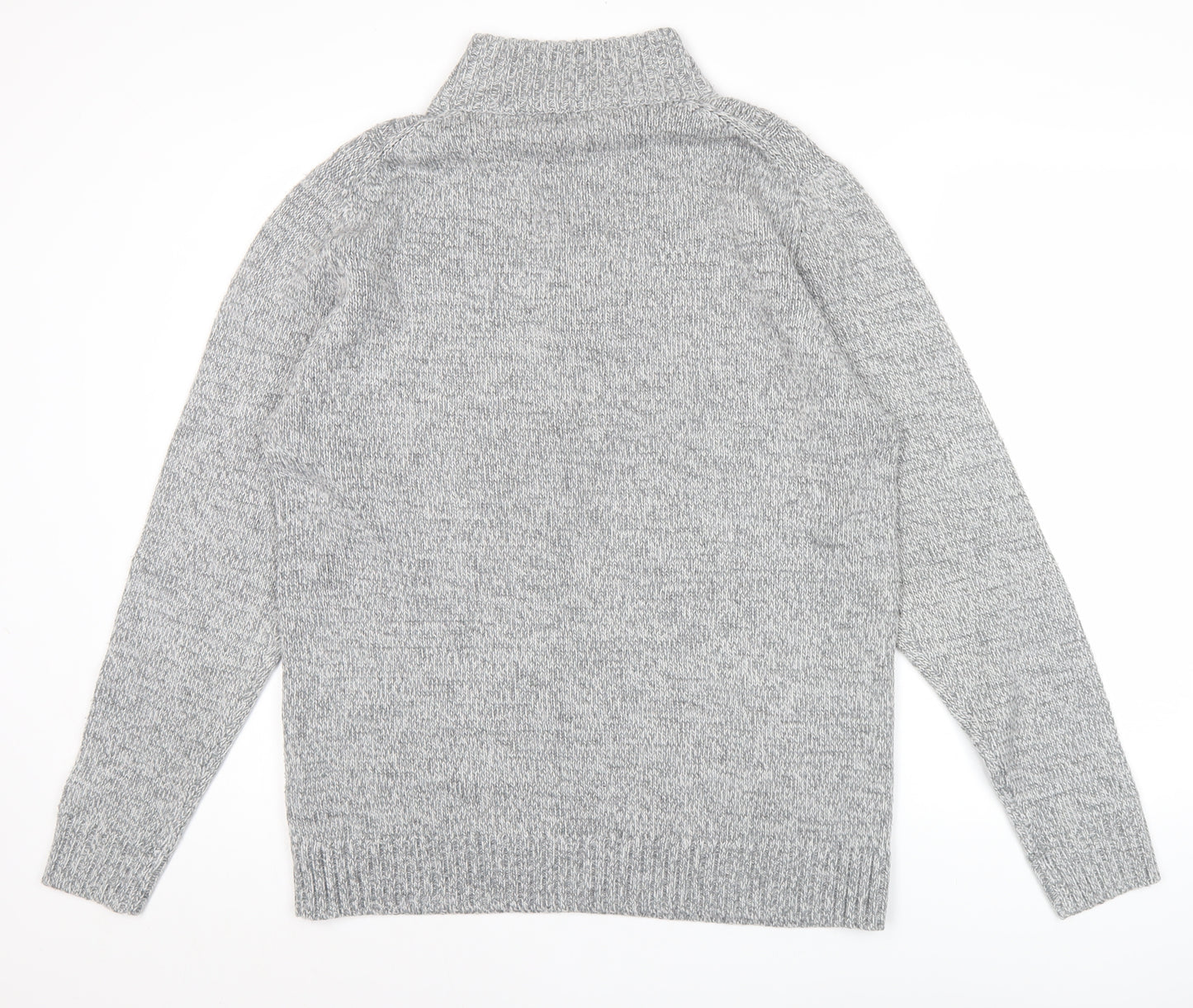 George Men’s Grey Cable Knit 1/2 Zip Jumper L Regular Fit