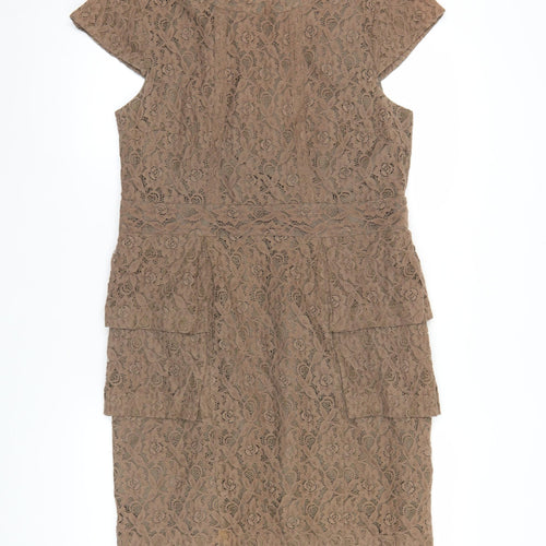 Marks and Spencer Women’s Brown Lace Sheath Dress Size 14