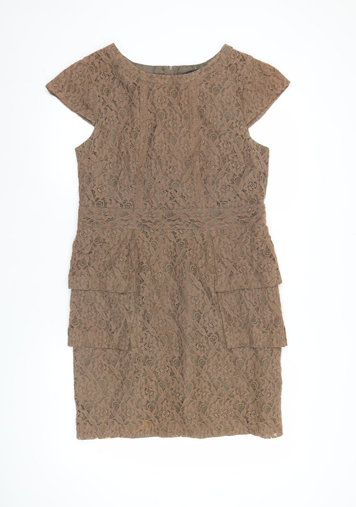 Marks and Spencer Women’s Brown Lace Sheath Dress Size 14