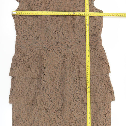 Marks and Spencer Women’s Brown Lace Sheath Dress Size 14