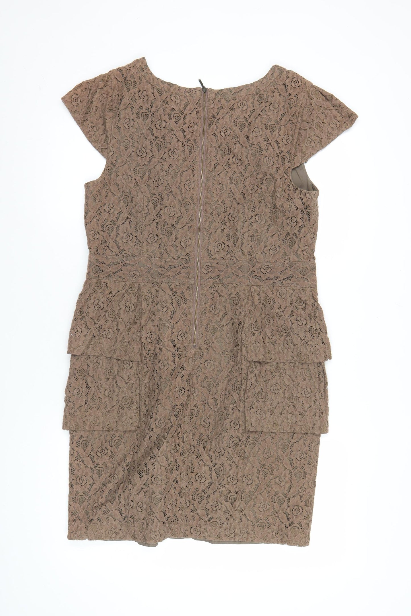Marks and Spencer Women’s Brown Lace Sheath Dress Size 14