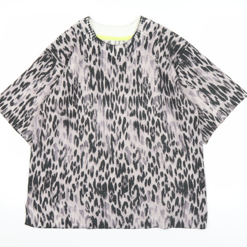 River Island Women’s Grey Animal Print Knit Pullover Jumper XS