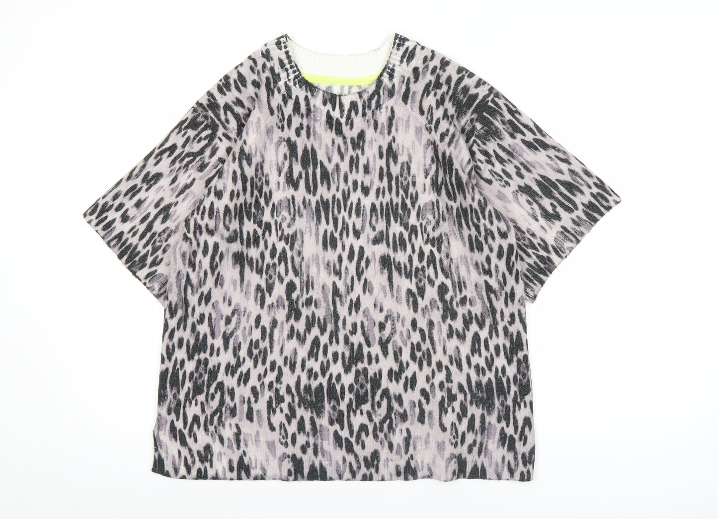 River Island Women’s Grey Animal Print Knit Pullover Jumper XS