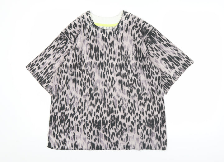 River Island Women’s Grey Animal Print Knit Pullover Jumper XS