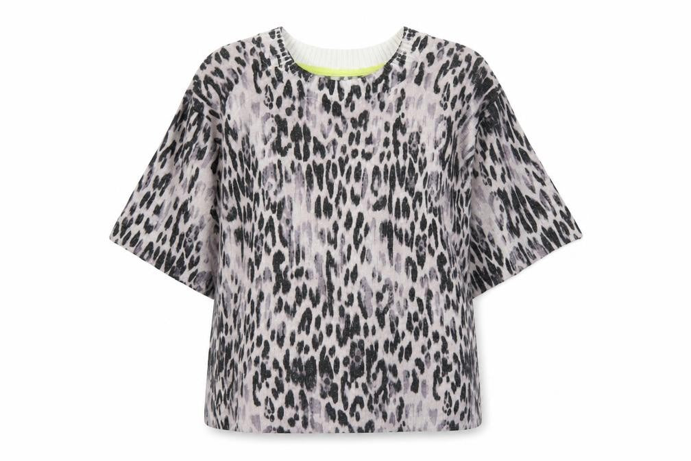 River Island Women’s Grey Animal Print Knit Pullover Jumper XS