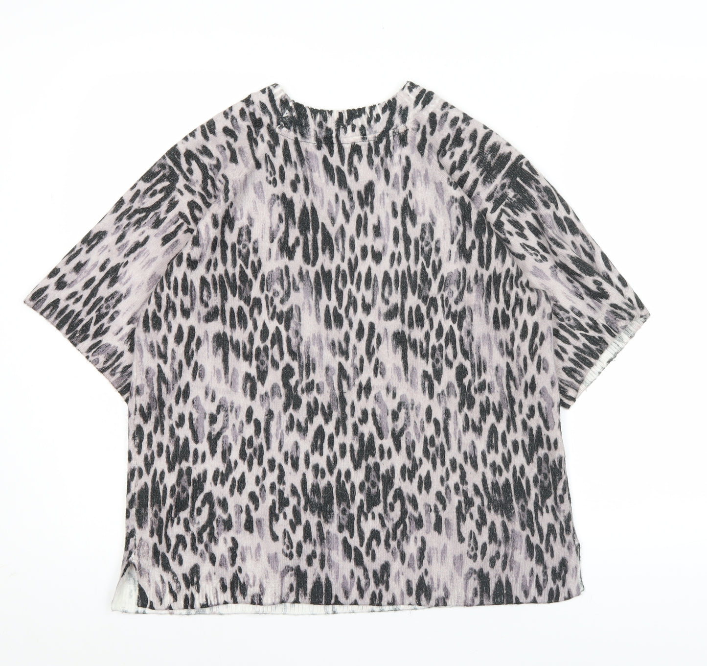 River Island Women’s Grey Animal Print Knit Pullover Jumper XS