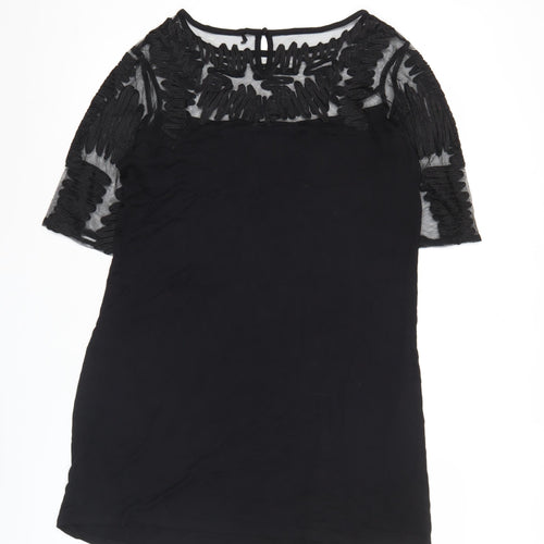 Next Women’s Black Shift Dress Size 14 Lace Sheer Panel Party Wear