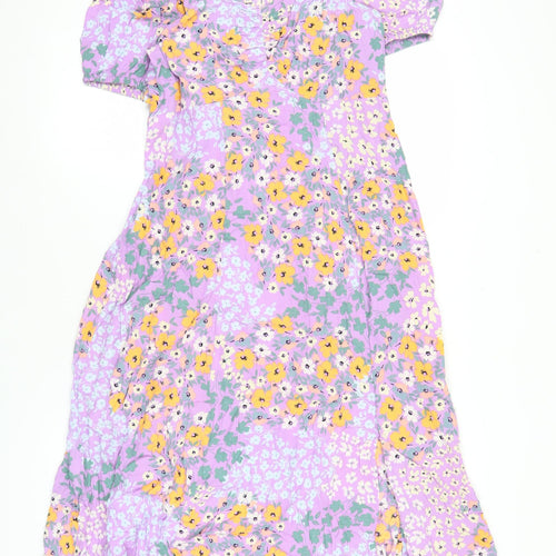 Fat Face Women’s Purple Floral Midi Fit & Flare Dress Size 10