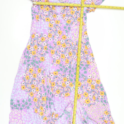 Fat Face Women’s Purple Floral Midi Fit & Flare Dress Size 10